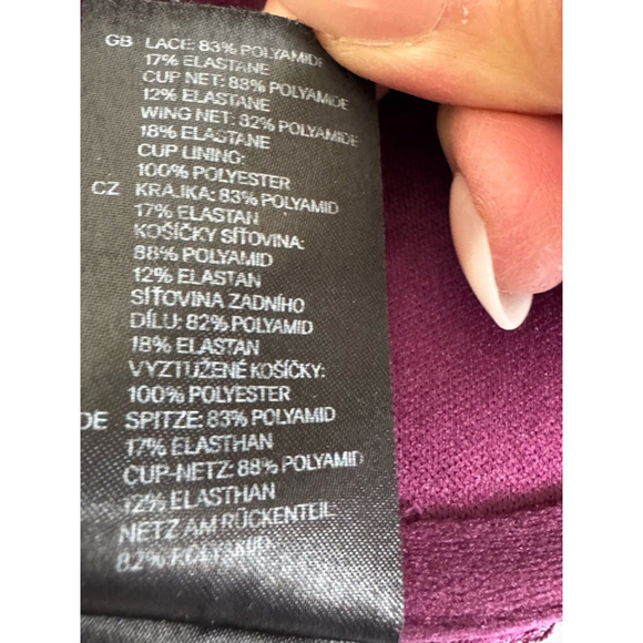 Women's H&M padded lace mesh Bra Size 36A Purple - Picture 6 of 7